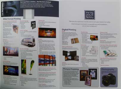 Big Picture Factory brochure - inside spread