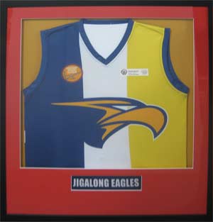 Framed footy jumper