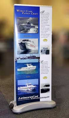 Pull up banner water filled